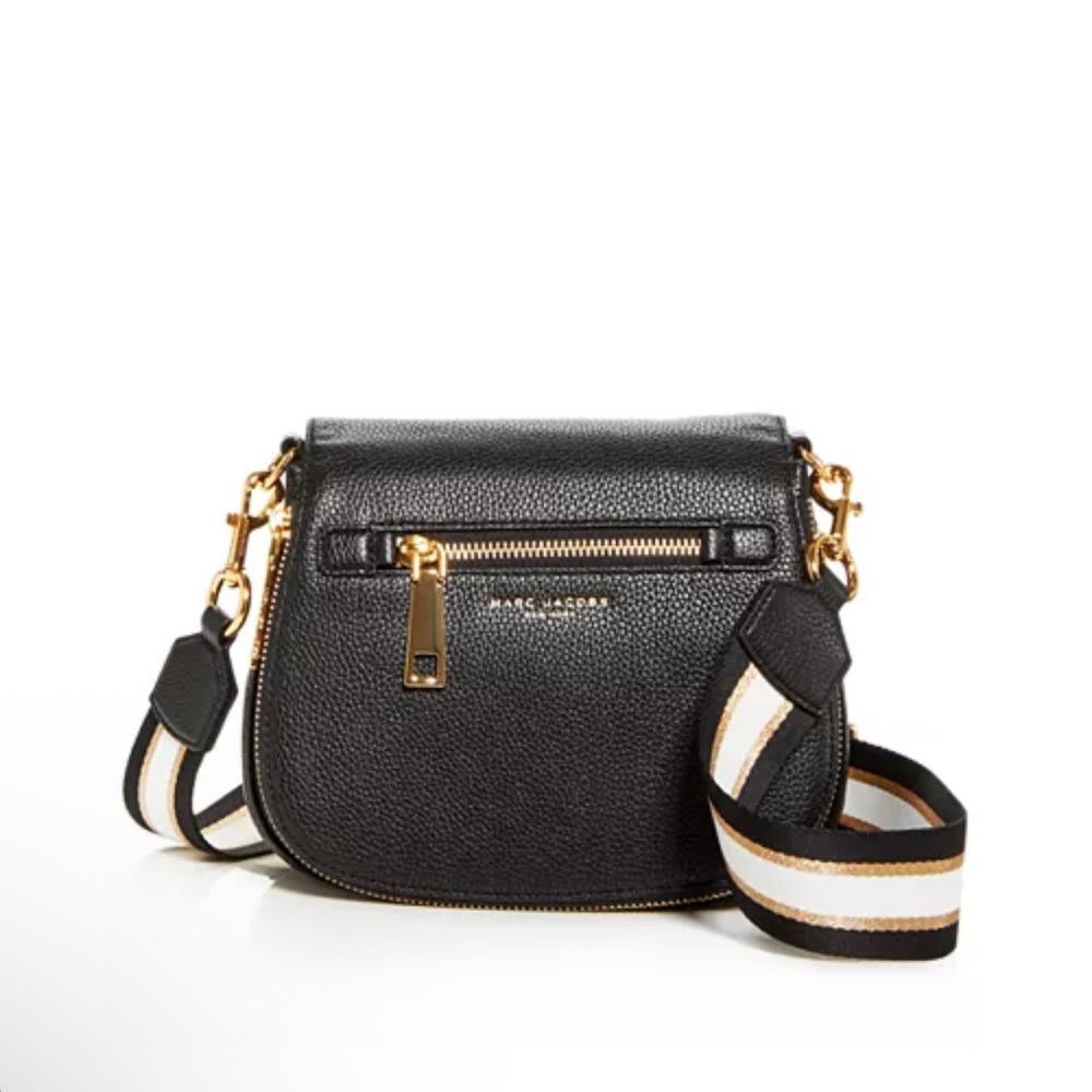 Marc Jacobs Black Crossbody Bag with Gold Accents